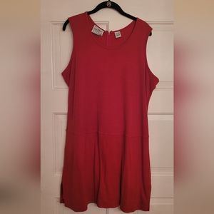 Vintage Just Class Soft Knit Skort Dress Sleeveless Red